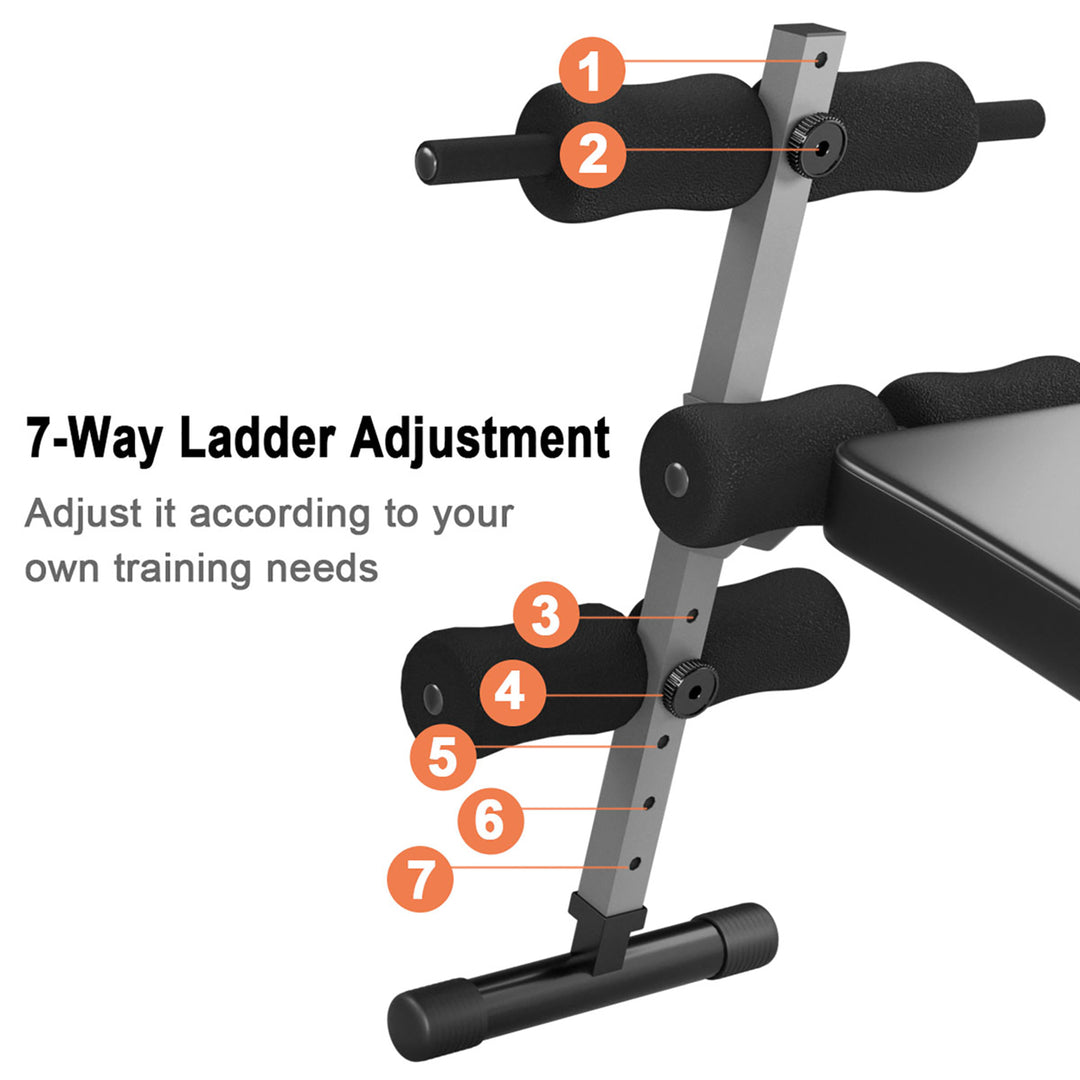 Adjustable Arc-Shaped Decline Sit up Slant Bench Crunch Board Fitness Workout Image 8