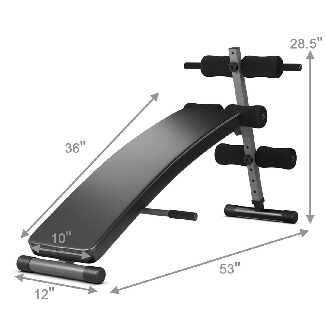 Adjustable Arc-Shaped Decline Sit up Slant Bench Crunch Board Fitness Workout Image 9