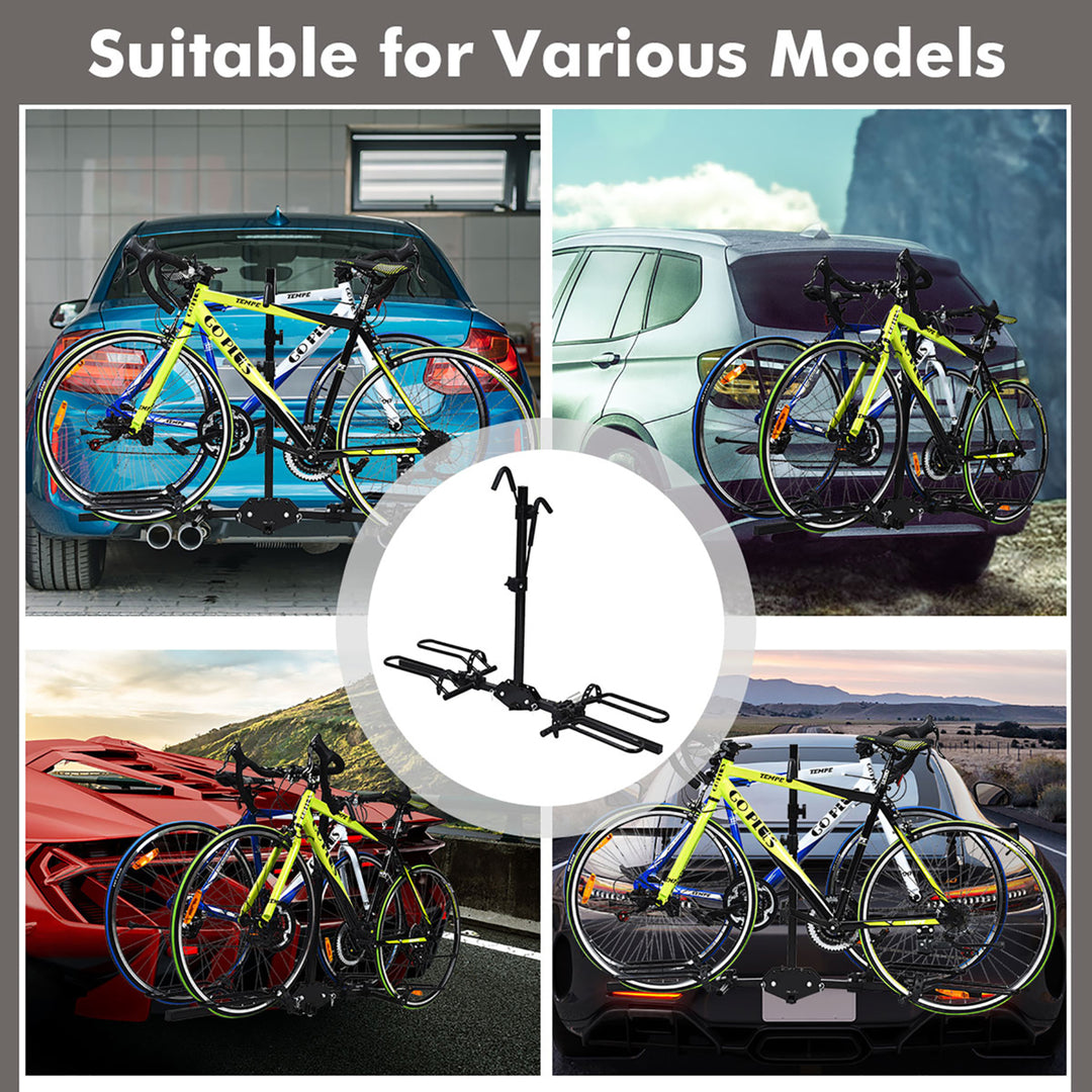 2 Bike Carrier Platform Hitch Rack Bicycle Rider Mount Sport Fold Receiver 2 Image 8