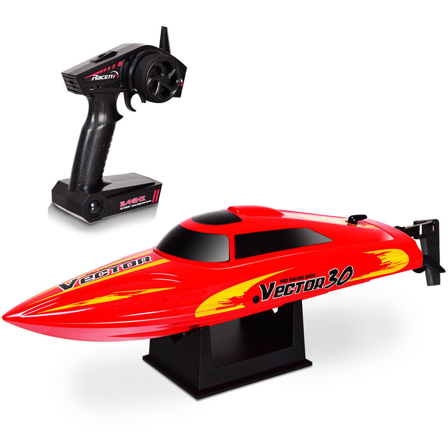 2.4G RC Racing Boat High Speed 30KM/H Brushed RTR Fast Racing Lake Toy Gift Red Image 1