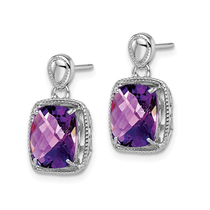 5.00 Carat (ctw) Natural Amethyst Dangle Earrings in Sterling Silver Image 2