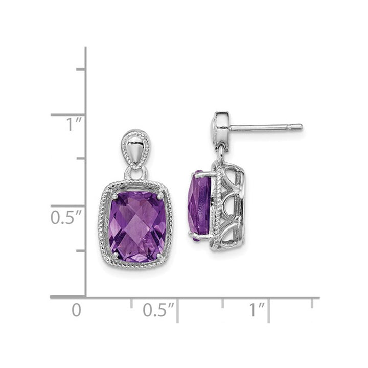 5.00 Carat (ctw) Natural Amethyst Dangle Earrings in Sterling Silver Image 4