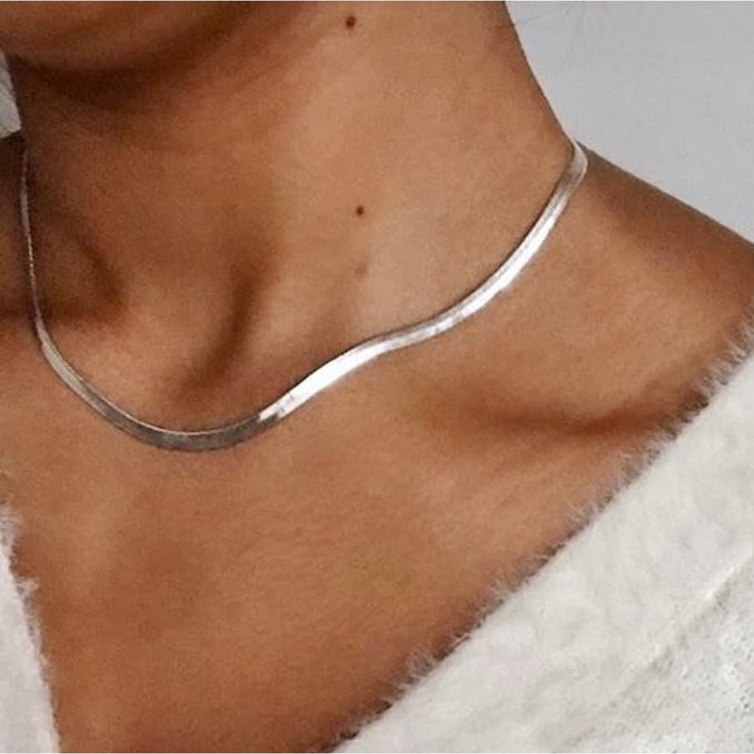 14K Gold Filled Herringbone Necklace Layering Necklace Filled High Polish Finsh Snake Chain Gold Filled STAINLESS STEEL, Image 4