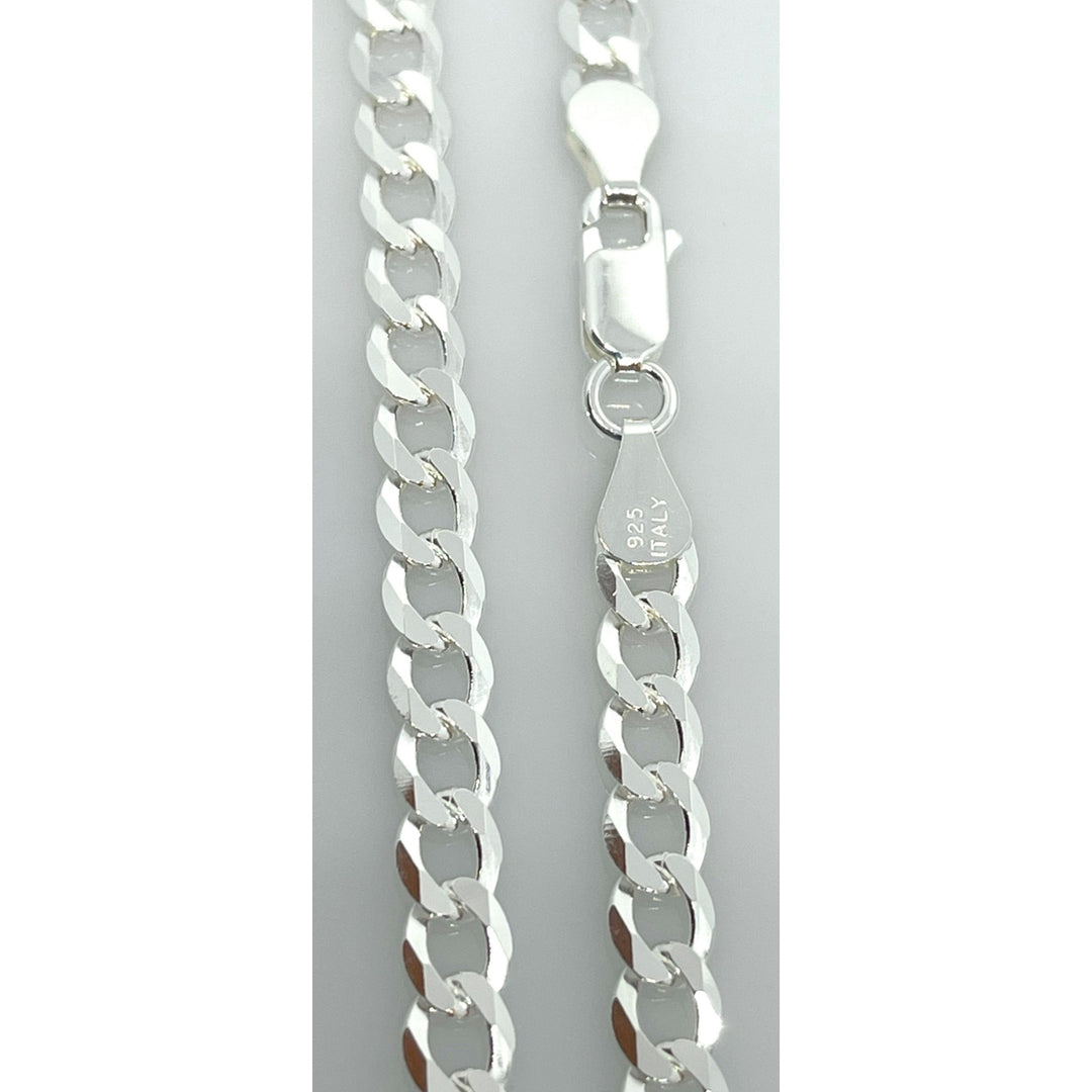 5mm Silver Filled High Polish Finsh  .925 Curb Cuban Link Chain Necklace Image 6