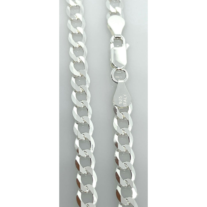 5mm Silver Filled High Polish Finsh  .925 Curb Cuban Link Chain Necklace Image 6