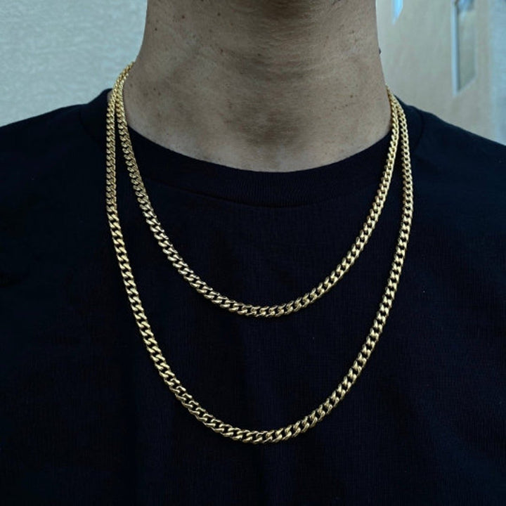 Yellow Gold Cuban Curb Link Chain Necklace Unisex Gold Image 2