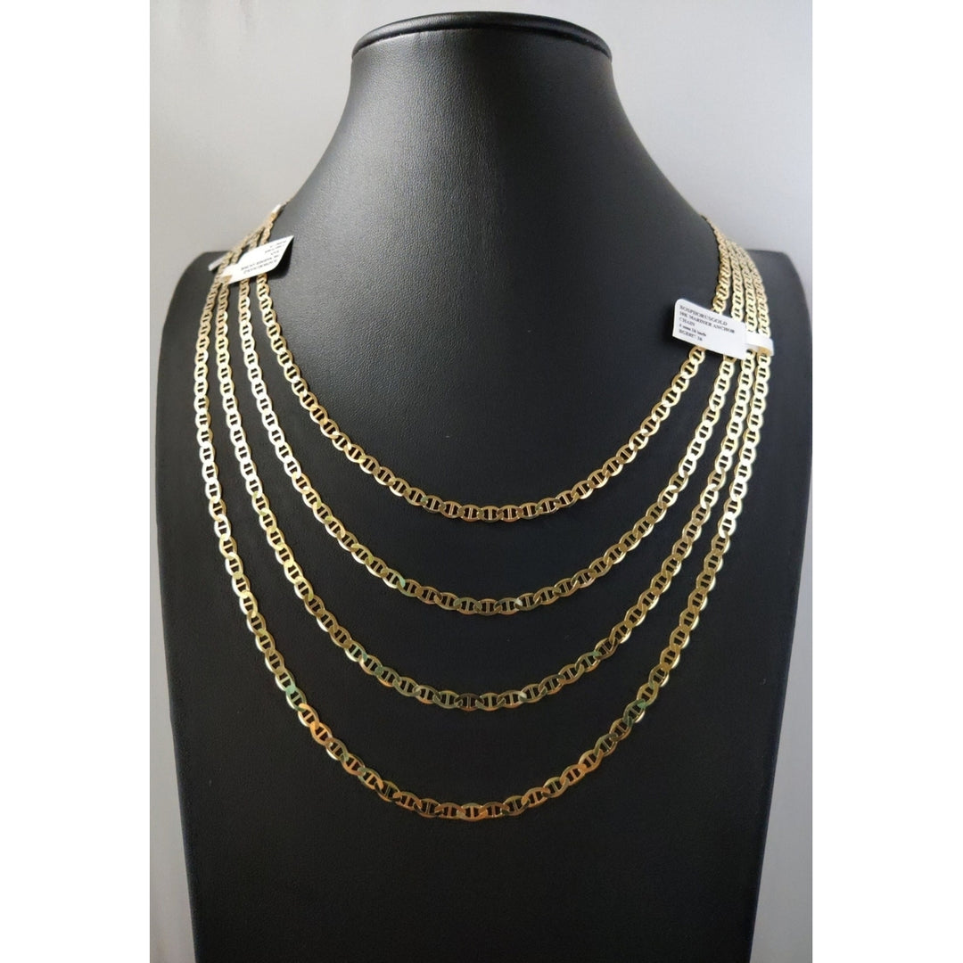 Yellow Gold Filled High Polish Finsh Chain Necklace,Mariner Chain Necklace,Necklace,Gold Necklace Mariner Necklace, Image 1