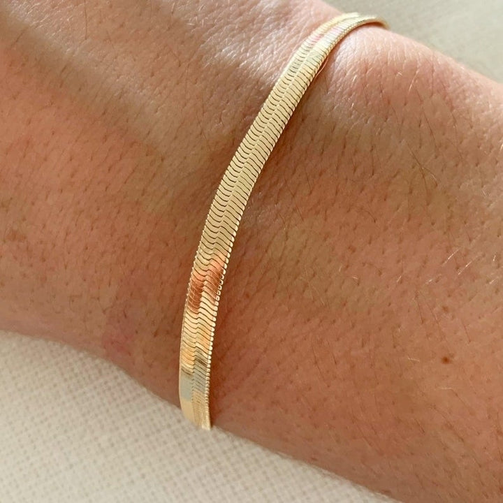 Yellow Gold Filled High Polish Finsh White Gold Filled High Polish Finsh Unisex Gold Bracelet Anklet Image 6