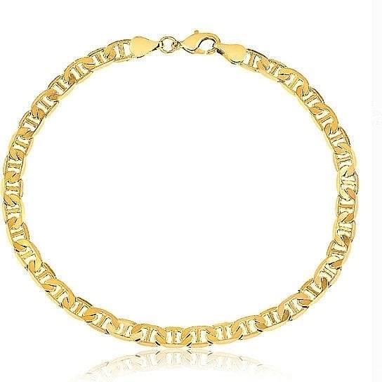 Yellow Gold Filled High Polish Finsh White Gold Filled High Polish Finsh Unisex Gold Bracelet Anklet Image 7