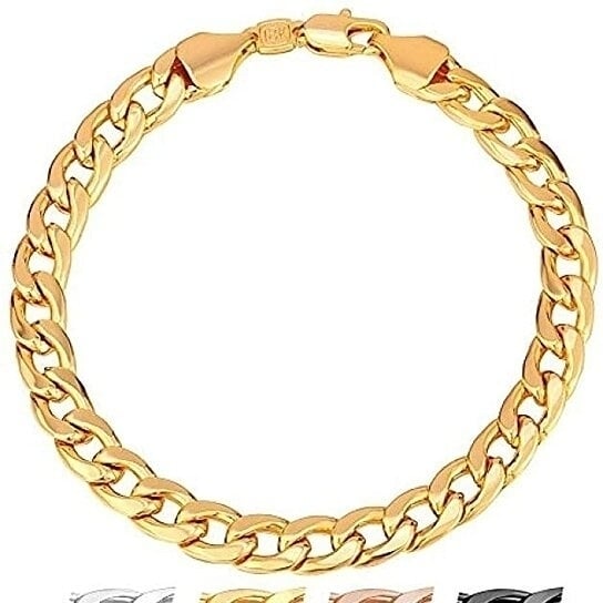 Yellow Gold Filled High Polish Finsh White Gold Filled High Polish Finsh Unisex Gold Bracelet Anklet Image 9