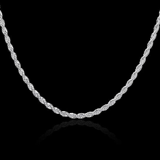 Italian Diamond Cut Silver Filled High Polish Finsh Rope Chain Image 1