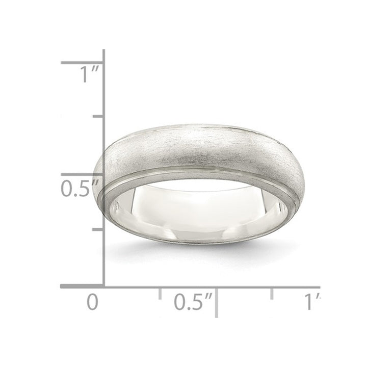 Ladies or Mens 6mm Satin Finish Wedding Band Ring in Sterling Silver Image 3