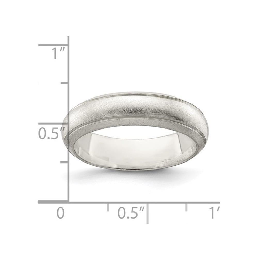 Ladies or Mens 5mm Satin Finish Wedding Band Ring in Sterling Silver Image 4