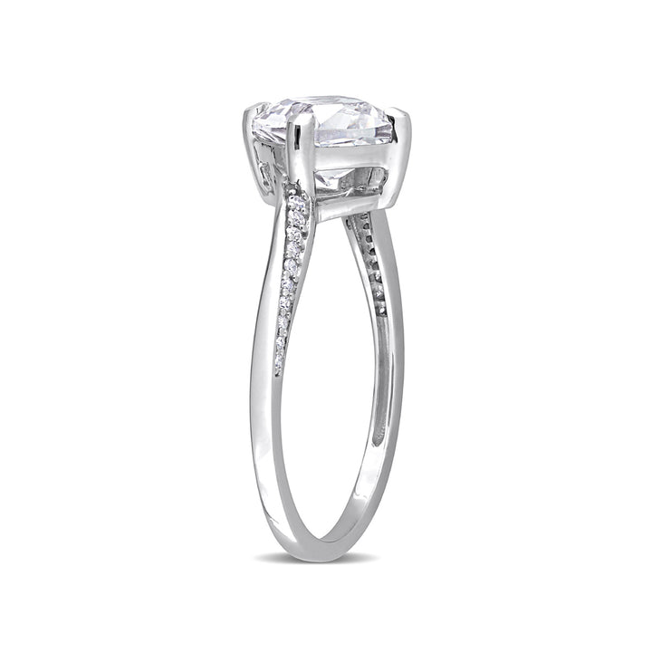 2.00 Carat (ctw) Lab-Created White Sapphire Ring in 10K White Gold Image 2