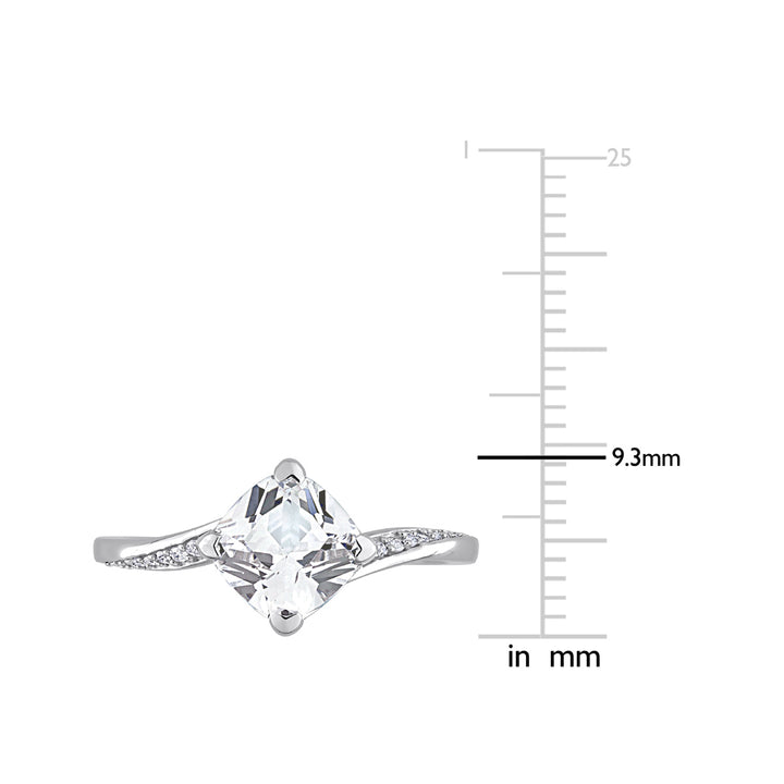 2.00 Carat (ctw) Lab-Created White Sapphire Ring in 10K White Gold Image 3