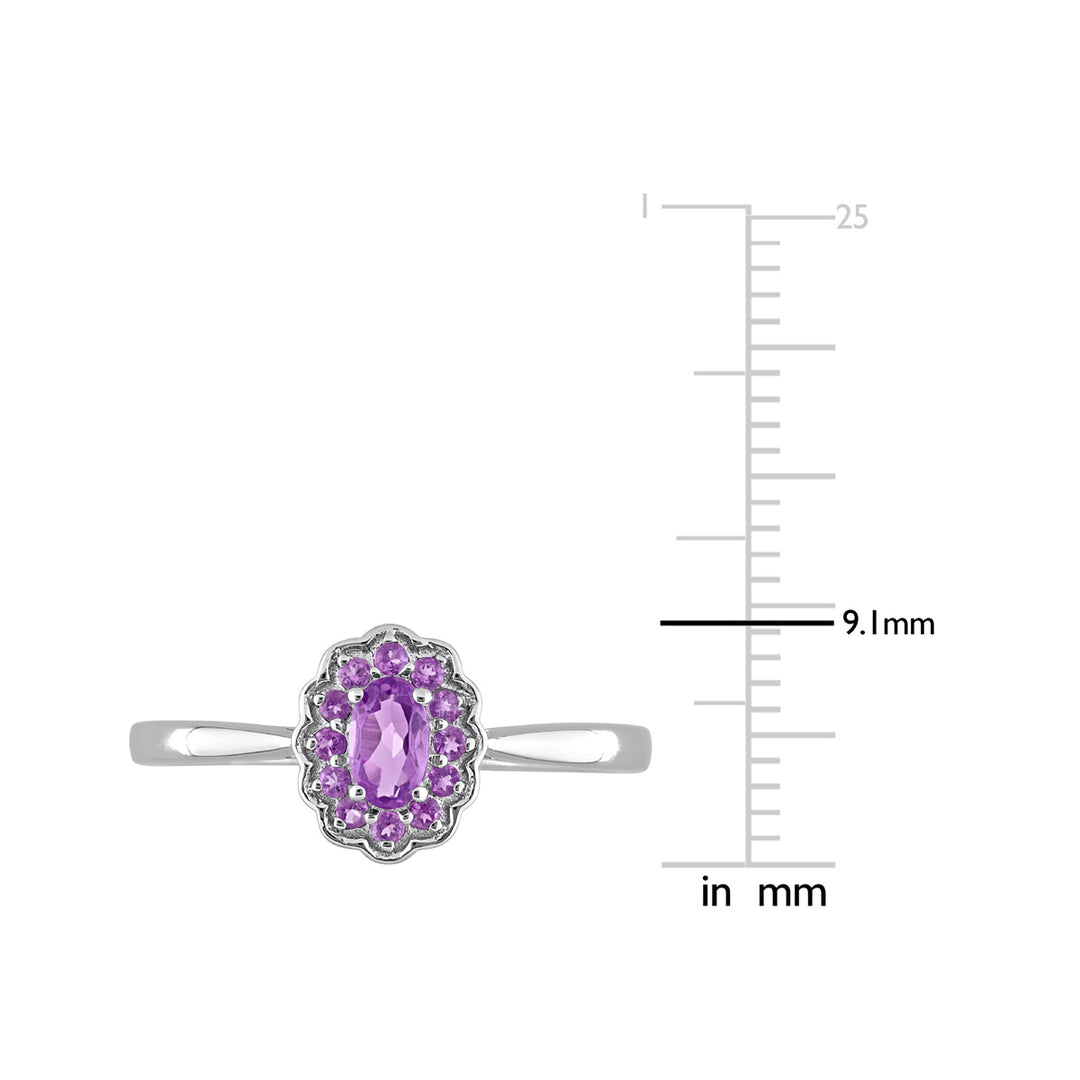 1/3 Carat (ctw) Amethyst Africa Ring with in Sterling Silver Image 3