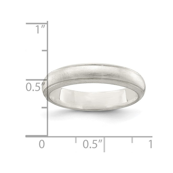 Ladies or Mens 4mm Satin Finish Wedding Band Ring in Sterling Silver Image 3