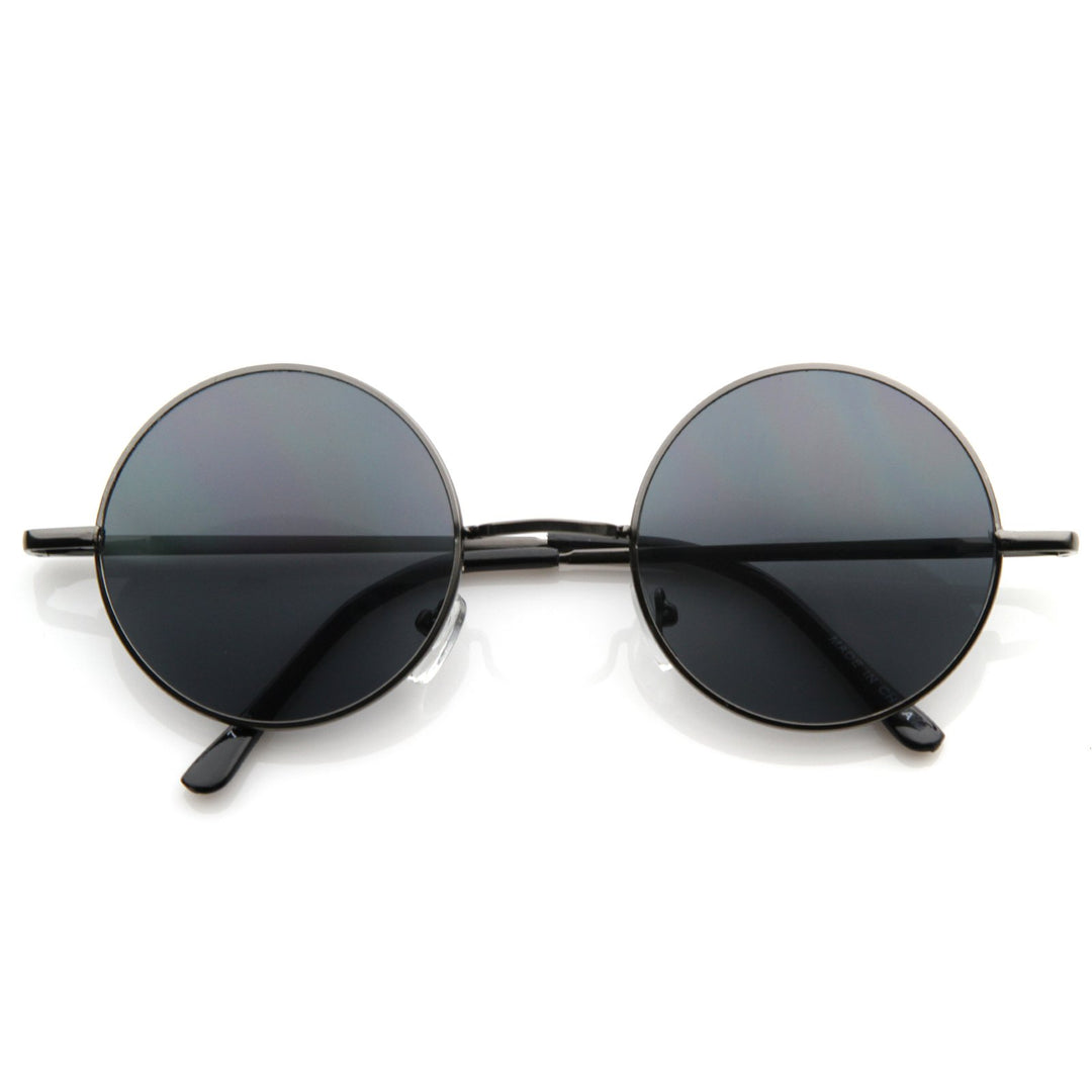 Lennon Style Round Metal Sunglasses Color Tinted Lenses Classic Fashion Accessory Image 1