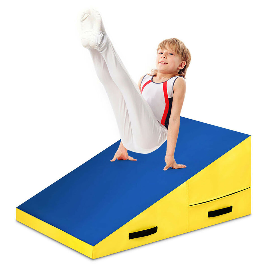 Incline Gymnastics Mat Cheese Wedge Tumbling Mat w/Zipper Handle Home Training Image 7