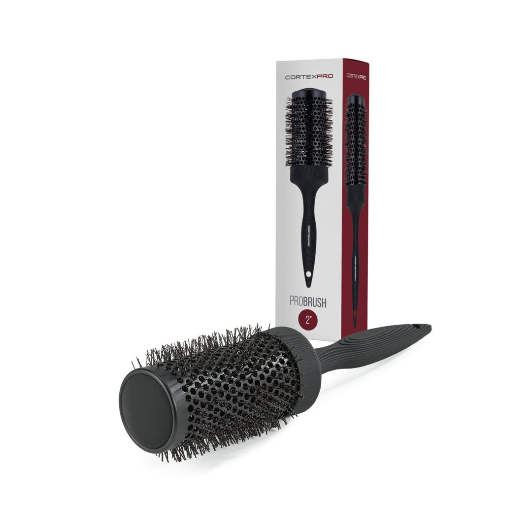 CortexPro Color-Changing Thermal Round Brush 2" Black Heat Activated Bristles Image 1