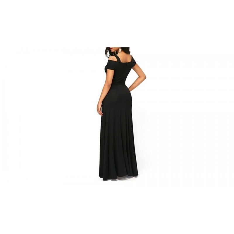 EI Contente Fabiana Cold Shoulder Maxi Dress - Black S (FS-XL) Image 3