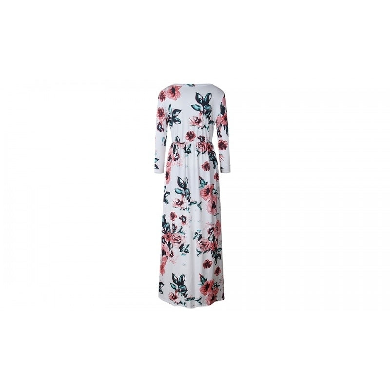 EI Contente Avellina Floral Maxi Dress - White S (FS-M) Image 3