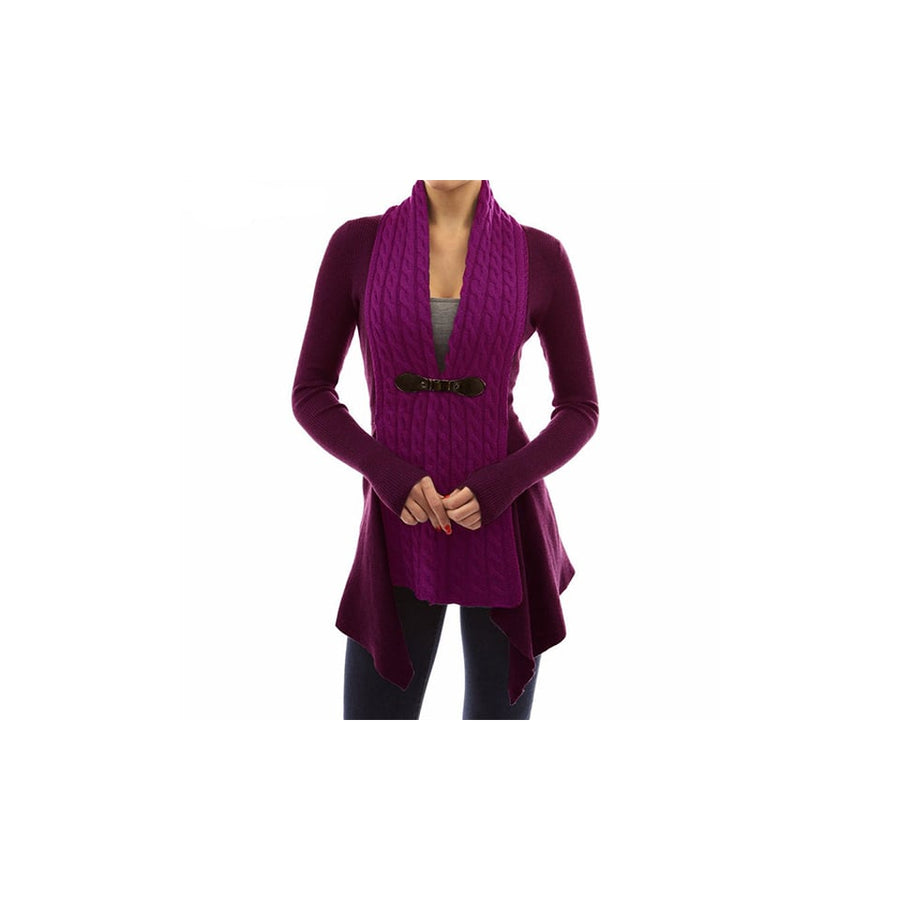 EI Contente Pauletta Buckle Cardigan - Purple/L Image 1