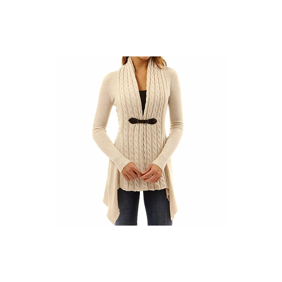 EI Contente Pauletta Buckle Cardigan - Beige/XL Image 1