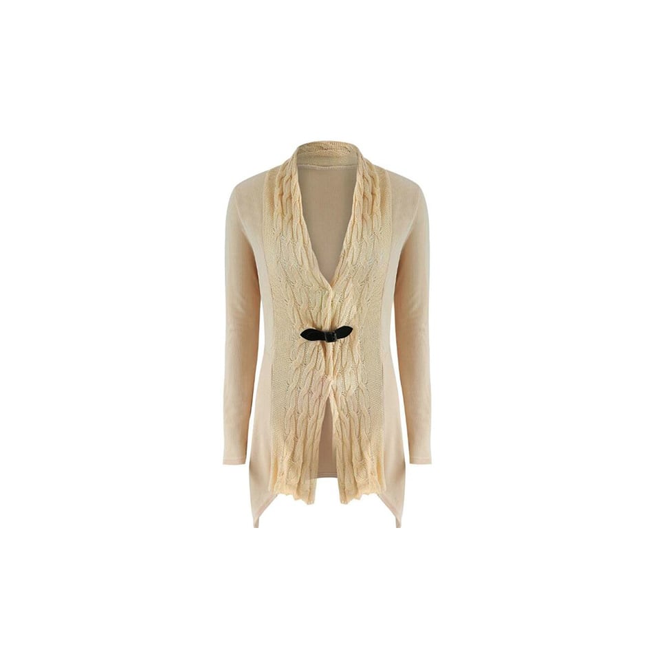 EI Contente Pauletta Buckle Cardigan - Beige/XL Image 2