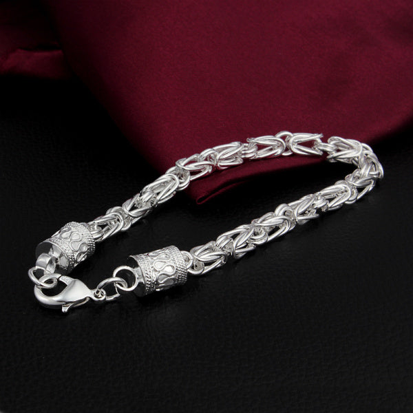 925 Sterling Silver Plated Byzantium Link Bracelet Image 3