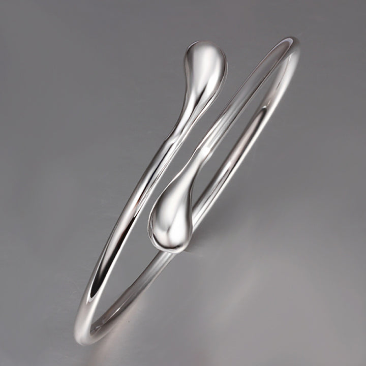 925 Sterling Silver Plated Water Drop Bangle bracelet Image 3