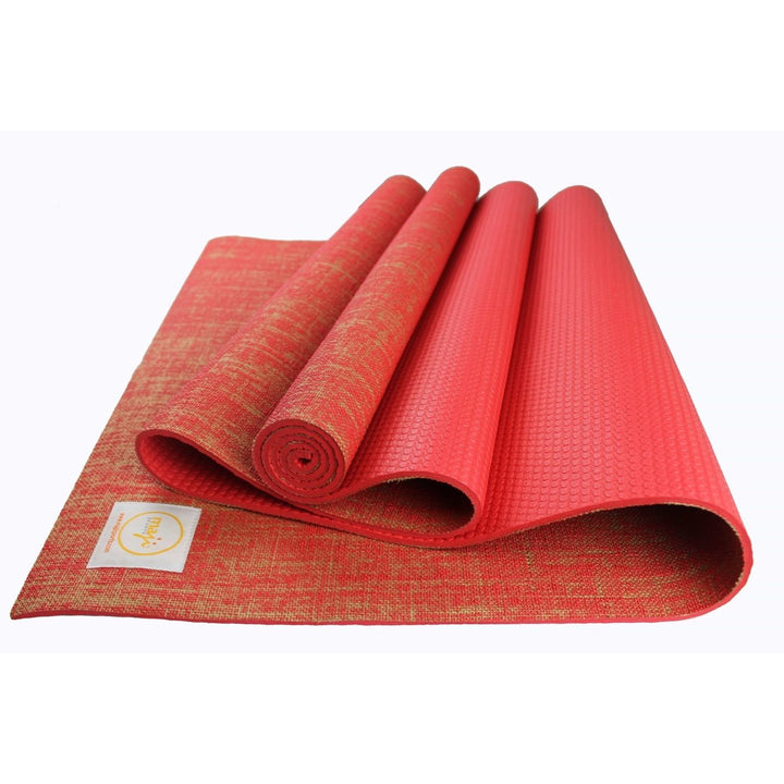 Jute Eco Yoga Mat with Foot Massager 7.5cm x 17.5cm Non-Toxic Antimicrobial Grip Image 1