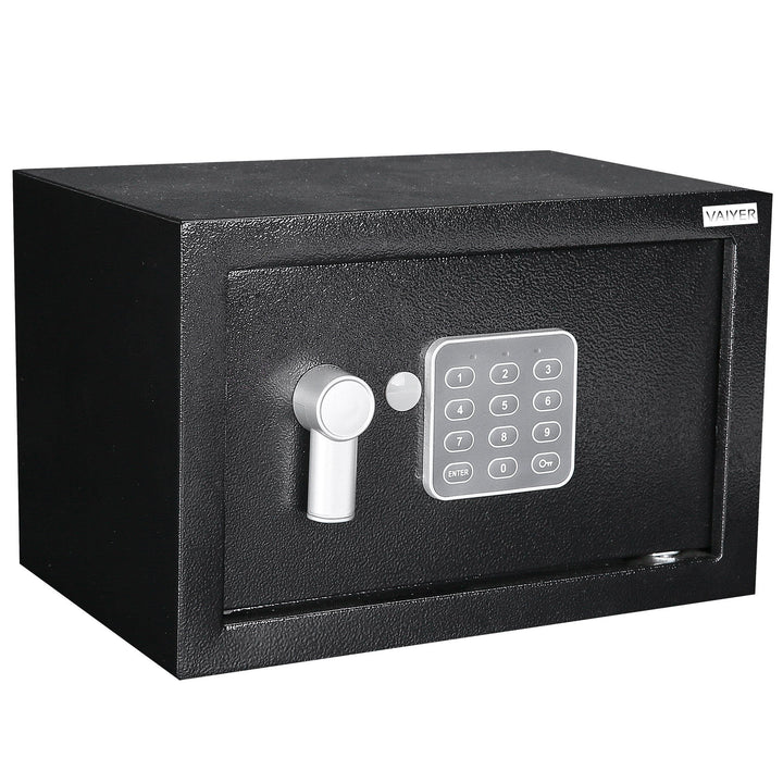 Vaiyer Steel Alloy Electronic Safe Box 6.7x9x6.7in Lock Box with Keys Office Home Image 1