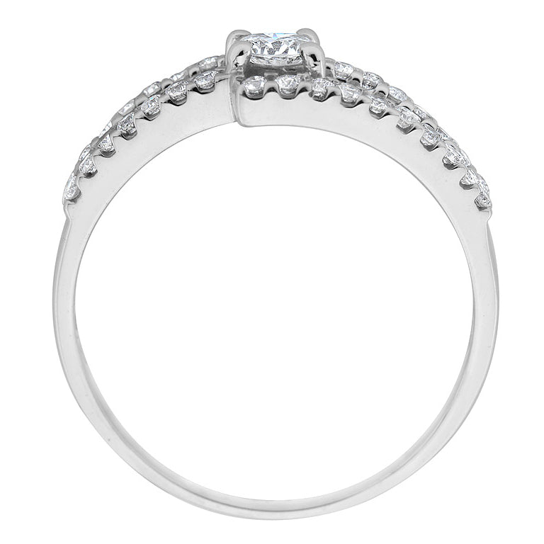 Diamond Engagement Ring 1/2 Carat (ctw I2-I3J-K) in 14K White Gold Image 2