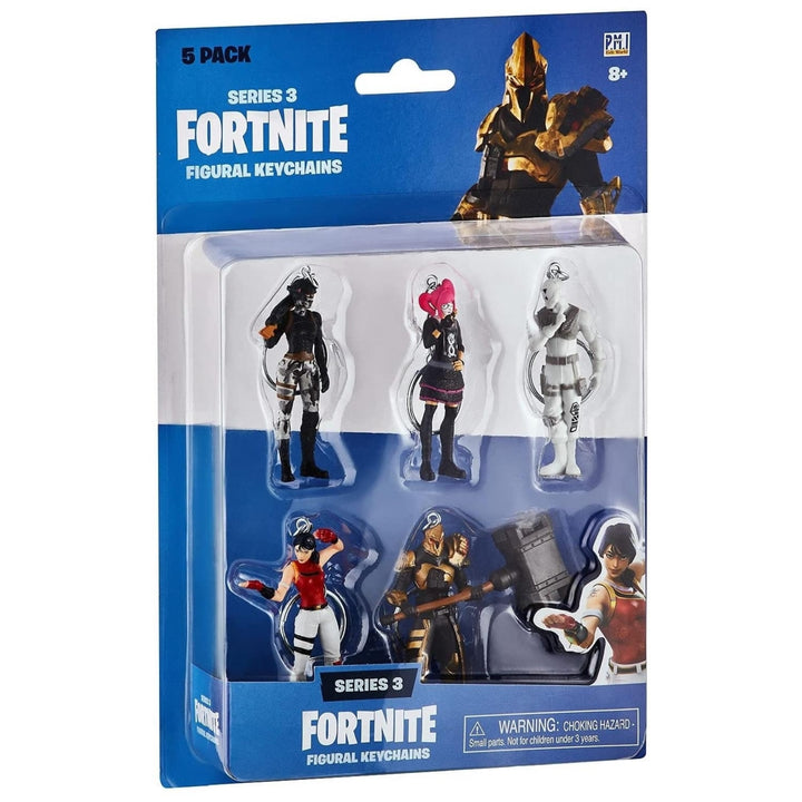 Fortnite Keychains 5pk Elite Agent Lace Scratch Scarlet Ultima Knight Gold PMI Image 2