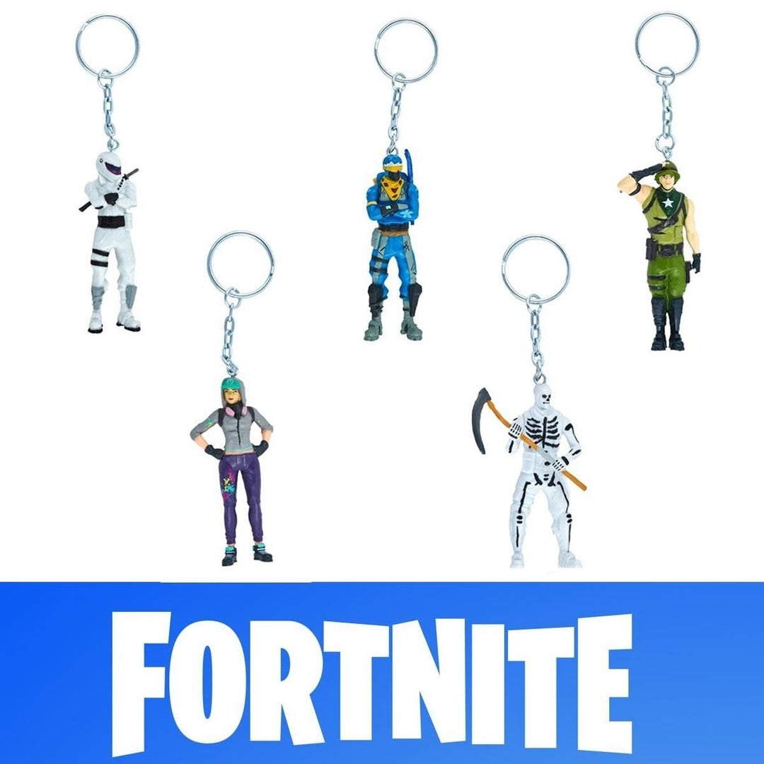 Fortnite Keychains 5pk Overtaker Alpine Ace Munitions Teknique Skull Trooper Image 1