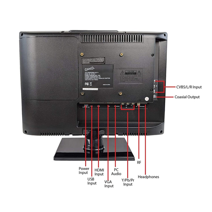 13.3" Supersonic 12 Volt ACDC Widescreen LED HDTV with USB and HDMI (SC-1311) Image 2