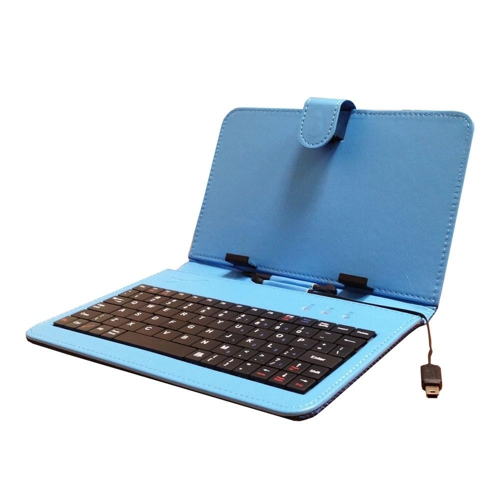 Supersonic 7" Tablet Keyboard Case Black SC-107KB Micro USB Folding Leather Image 1