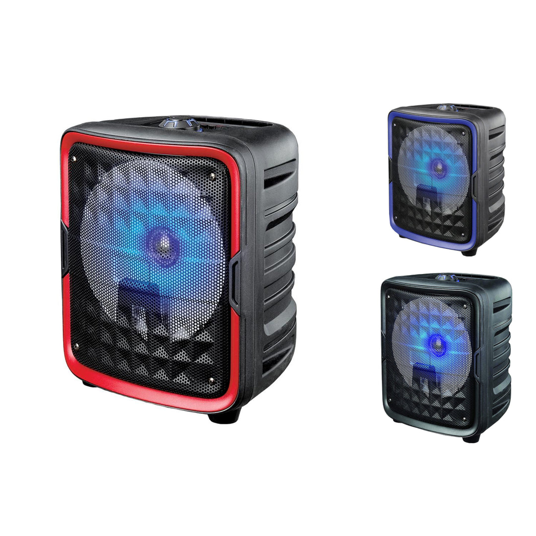 8 Inch Bluetooth Speaker True Wireless TWS IQ-6608DJBT Black Blue Red Image 1