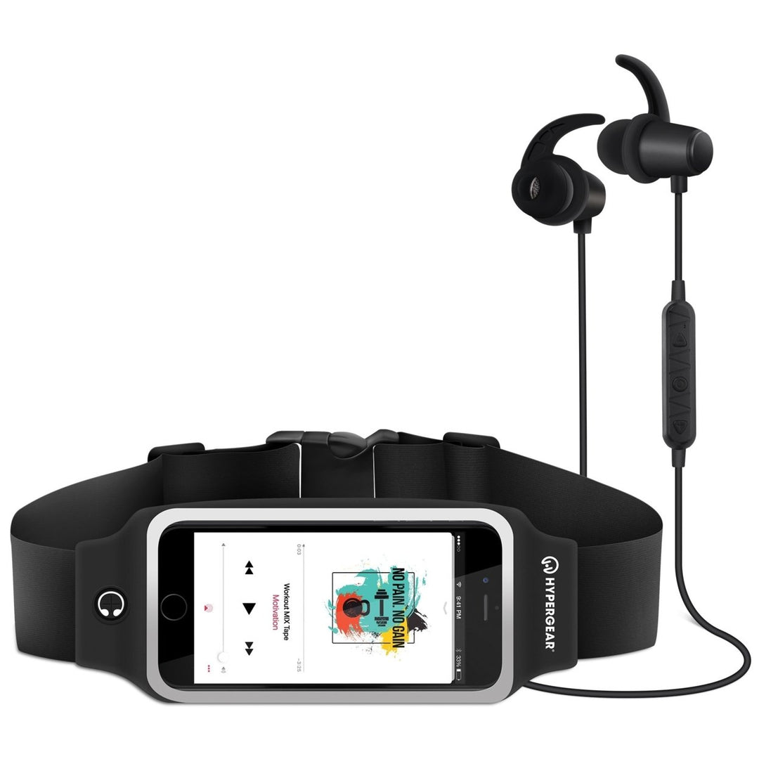 HyperGear ActiveGear Wireless Earphones + Sport Belt Image 1