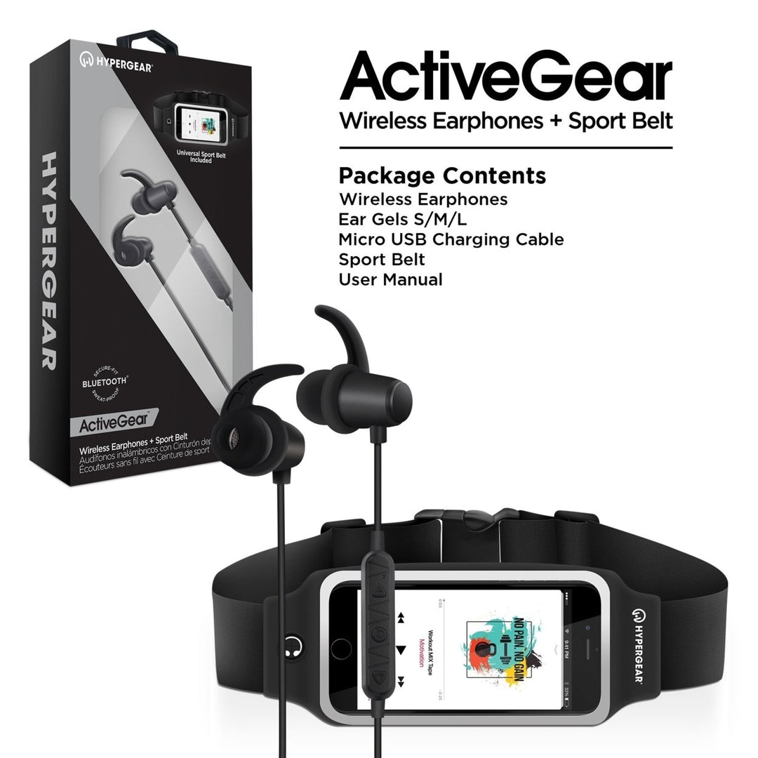 HyperGear ActiveGear Wireless Earphones + Sport Belt Image 3