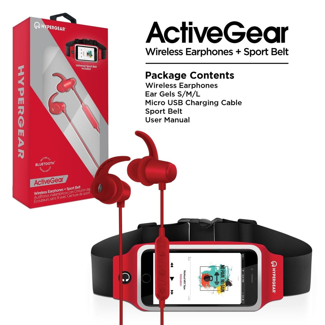 HyperGear ActiveGear Wireless Earphones + Sport Belt Image 6