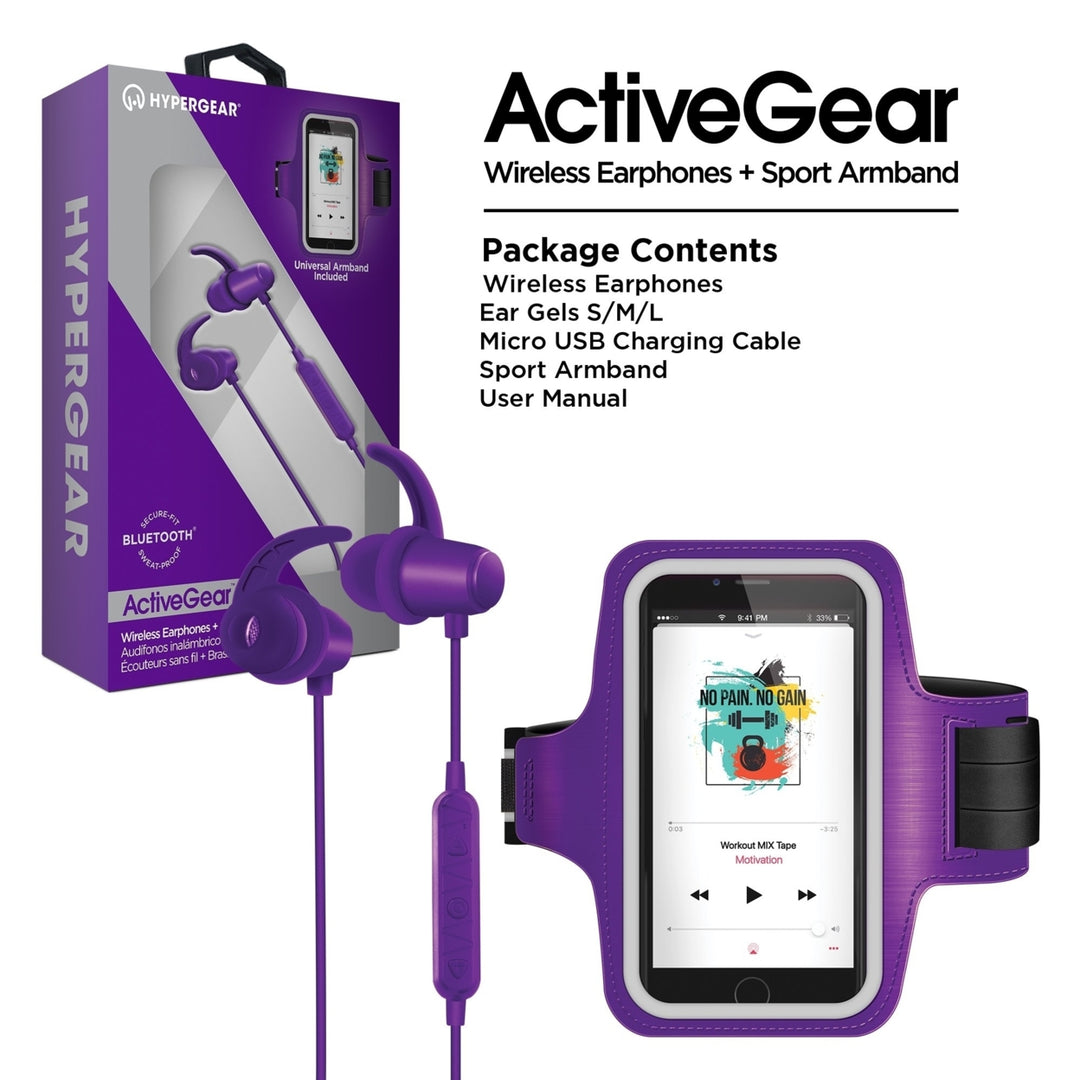 HyperGear ActiveGear Wireless Earphones + Sports Armband (PHONESBAND-PRNT) Image 3