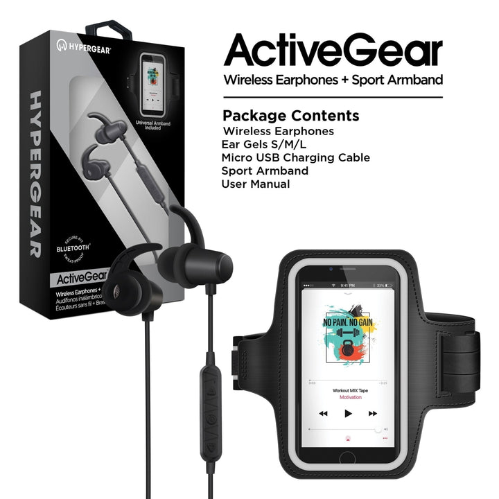 HyperGear ActiveGear Wireless Earphones + Sports Armband (PHONESBAND-PRNT) Image 6