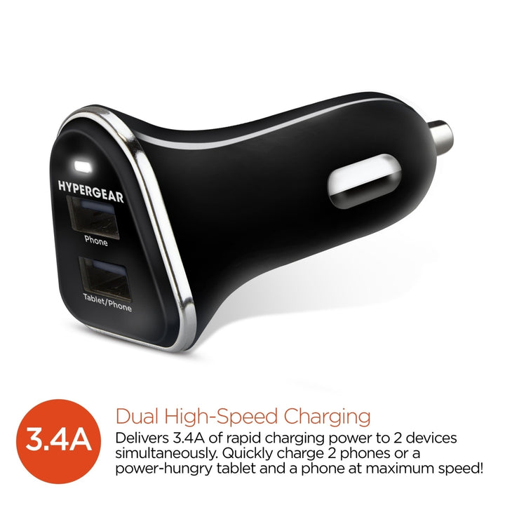 HyperGear Hi-Power Dual USB 3.4A Car Charger Image 3