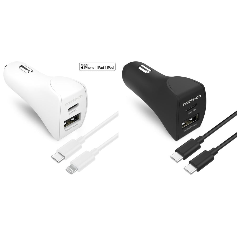 Naztech 20W USB-C PD+12W USB Car Charger Image 1