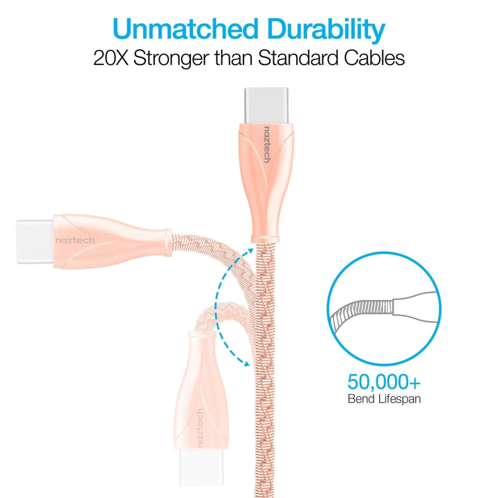 Naztech Elite Series USB-C to USB-A Metal Cable 4ft Image 4