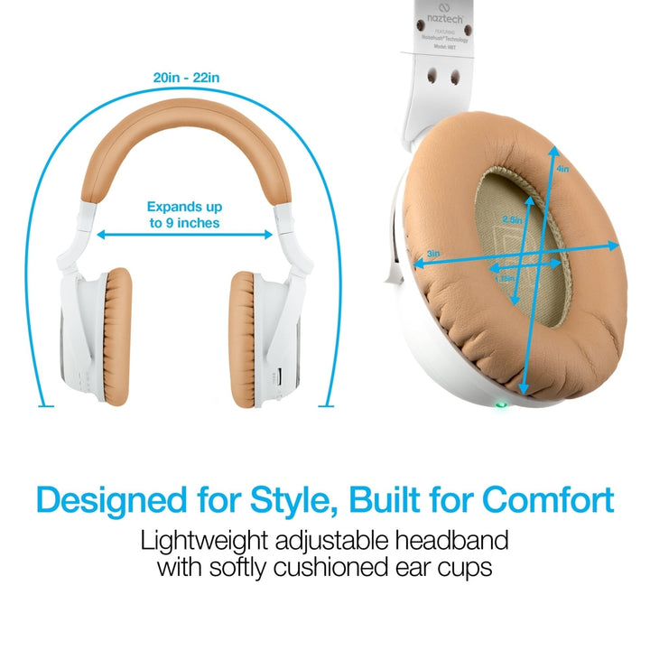 Naztech i9 BT Active Noise Canceling Headphones (NOISE-PRNT) Image 9