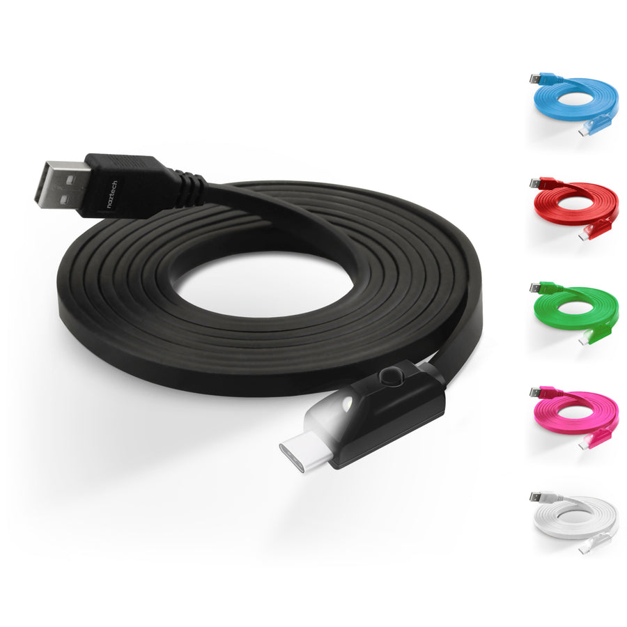 Naztech LED USB-A to USB-C 2.0 Charge and Sync Cable 6ft Image 1