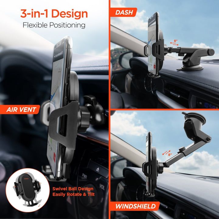 HyperGear 3-in-1 Phone Mount Kit Black (15289-HYP) Image 3